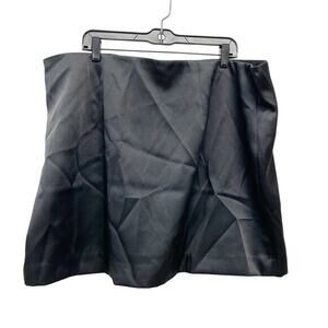 A New‎ Day Women's Satin Mini A Line Skirt Black Size 20